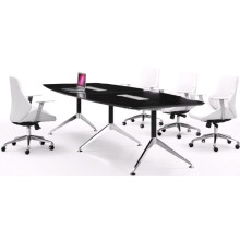 Contemporary Design Black Boardroom Table with Stainless Steel Base (FOH-CXSH36)